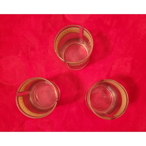 Tastesetter Low Ball/Old Fashioned Glasses Weave Knot Pattern Vintage Set of 3 - Picture 2 of 5